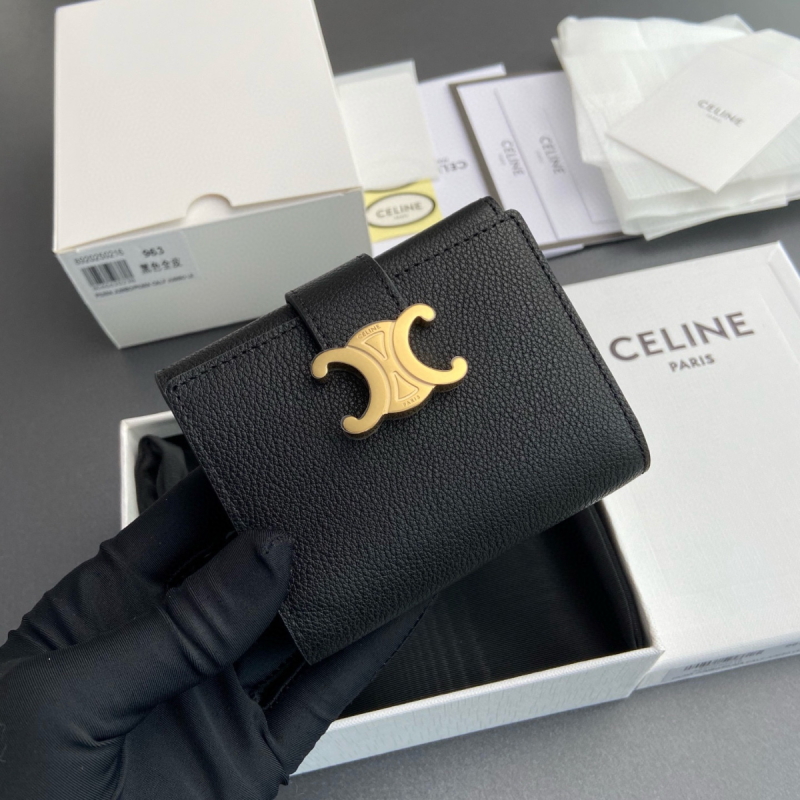 Celine Triomphe Portafoglio piccolo-Black