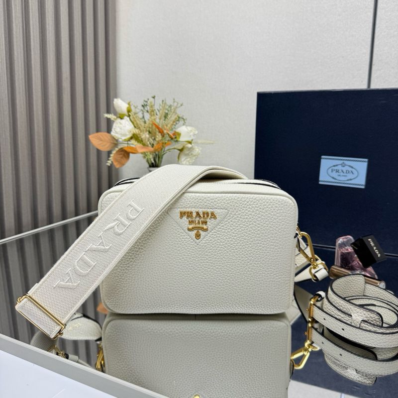 Borsa Prada a tracolla small in pelle-White