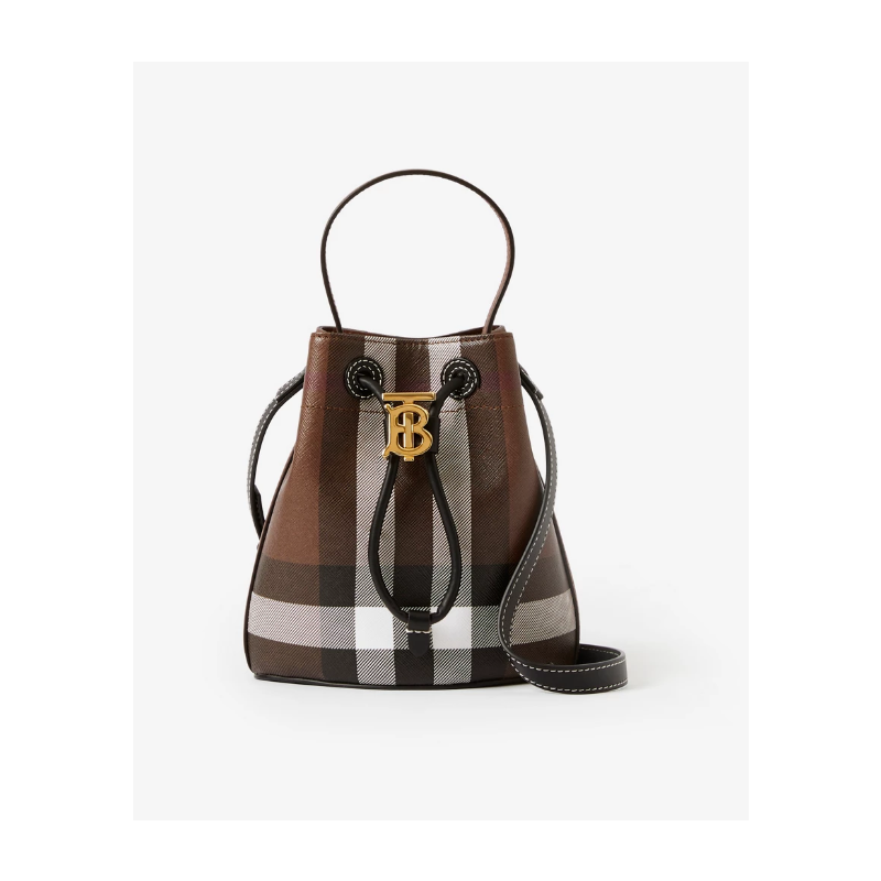 Burberry Mini TB Bucket Bag -Dark Birch Brown
