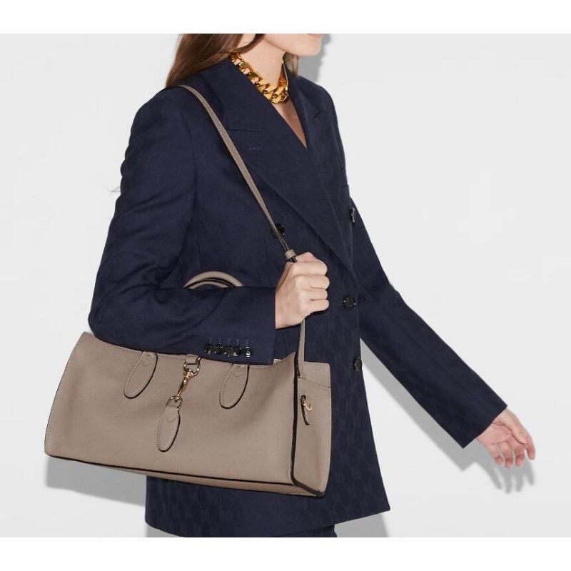 Gucci Medium Tote bag with Hook closure-Taupe