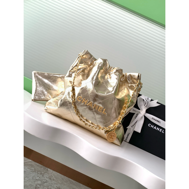 Chanel 22 Small Handbag-Gold