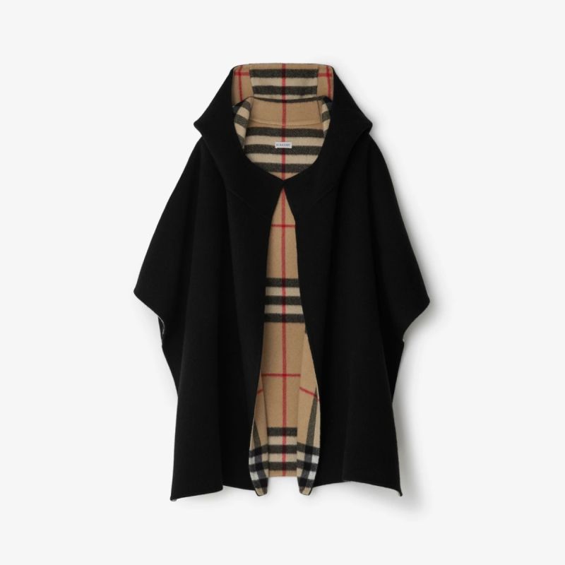 Burberry Reversible Check  Cashmere Hooded Cape 