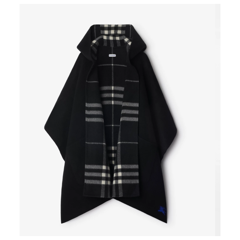 Burberry Reversible Check  Cashmere Hooded Cape 