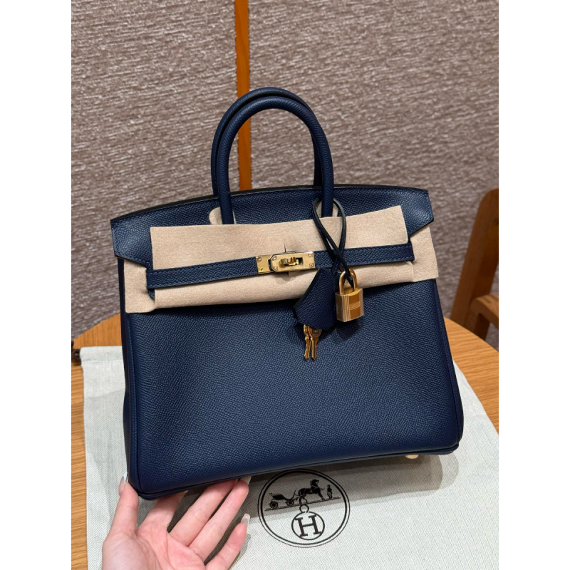 Hermes Birkin 25/ 30   in Epsom Leather-blue saphir