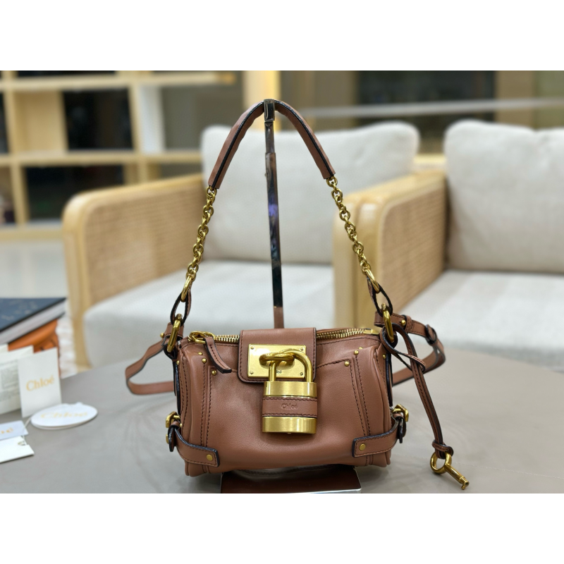 Chloe piccola borsa a catena Paddington-Mustang Brown