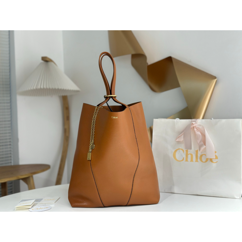 chloe grande spin tote-Clay brown