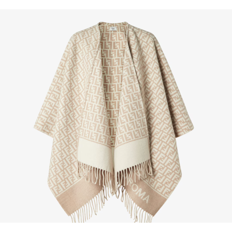 Fendi Wool and Cashmere FF Poncho