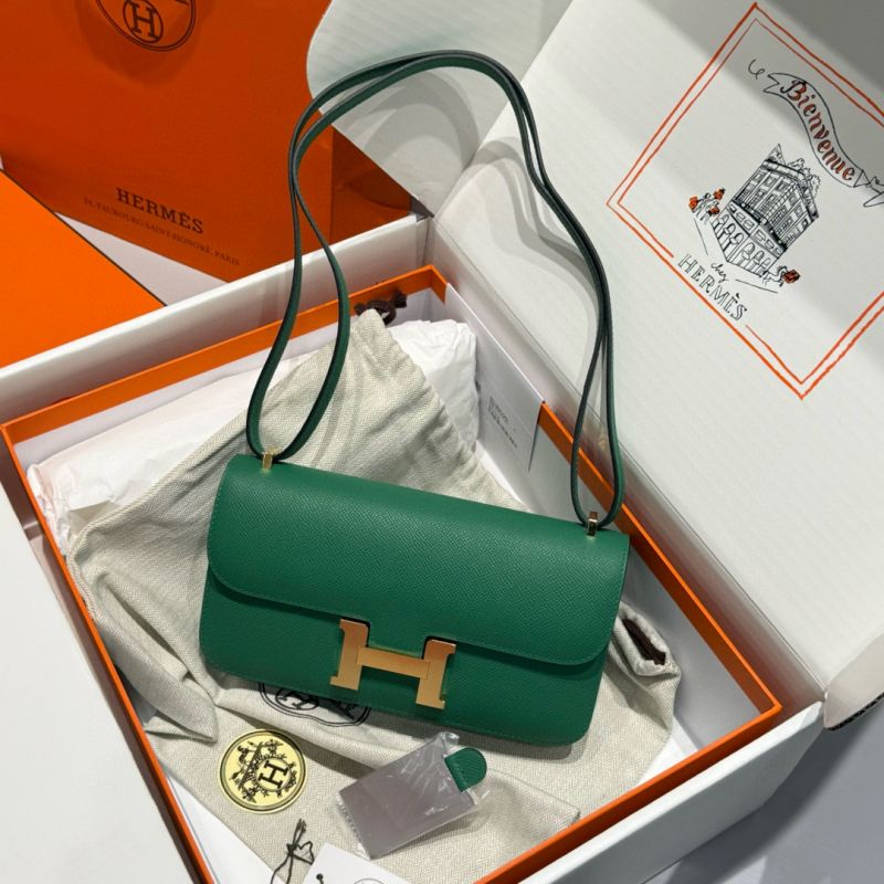 Hermes Constance Elan Shoulder Bag in Epsom Leather-Green