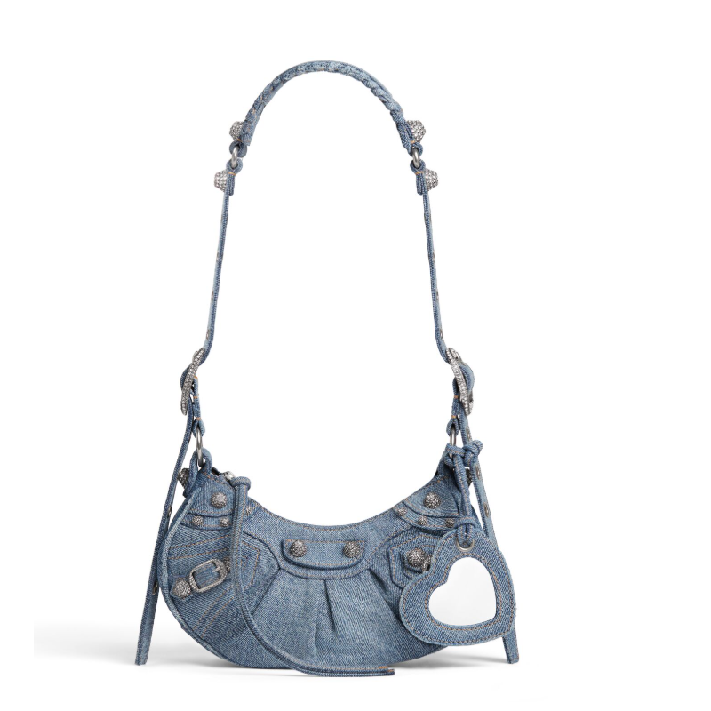 Balenciaga Le Cagole Borsa a tracolla XS Con strass in blu