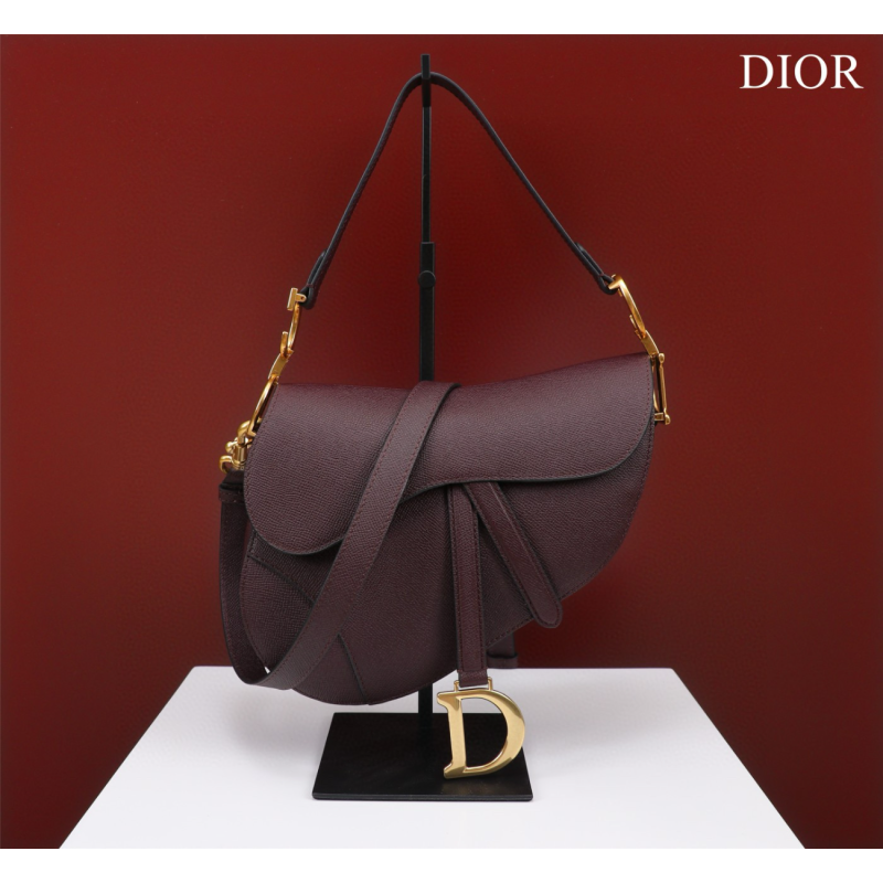 Dior Saddle Bag with strap-Plum