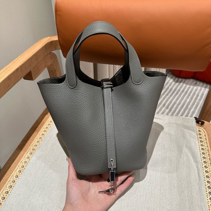 Borsa Hermes Picotin Lock 18/22-Gris Meyer