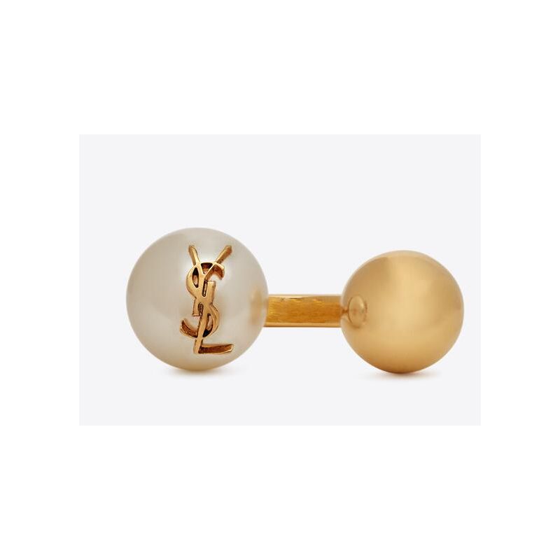 Saint Laurent Casssandre pearl and ball Open ring