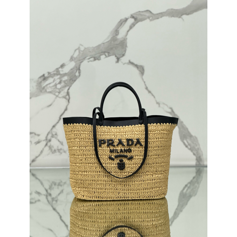Borsa Praa shopping medium in crochet e pelle