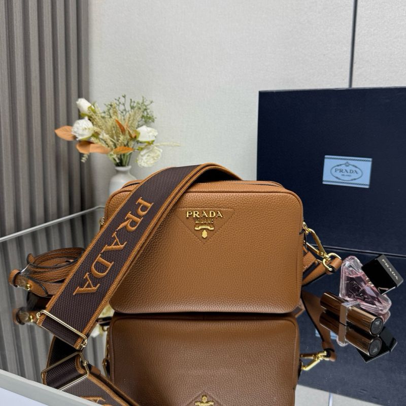 Borsa Prada a tracolla small in pelle-Caramel