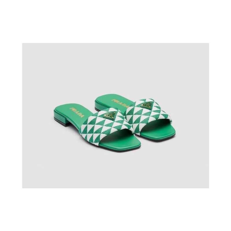 Prada Embroidered fabric slides  , 35-41