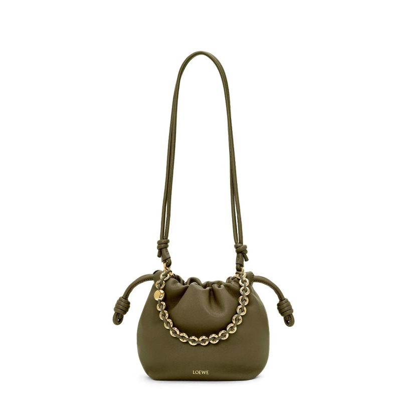 Loewe Mini Flamenco Purse Clutch-Olive green