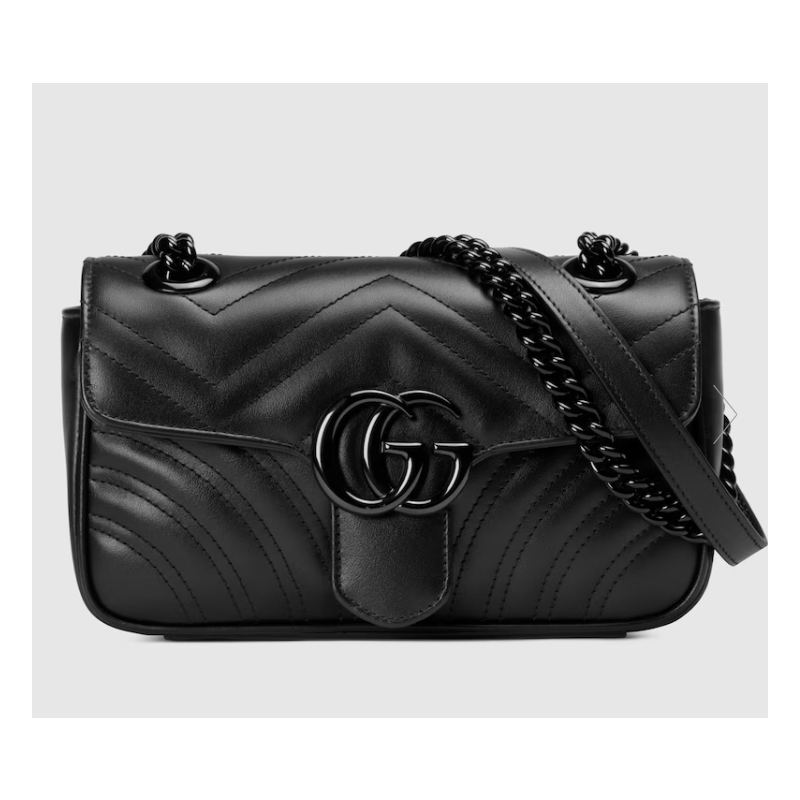 Borsa a spalla GG Marmont misura piccola -All black