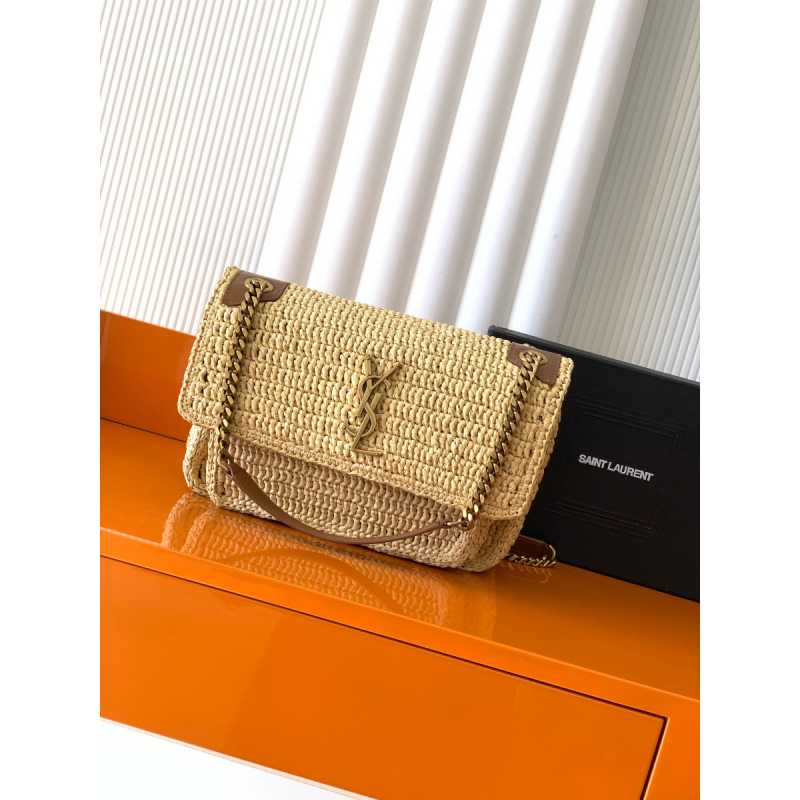 Borsa NIKI media in raffia