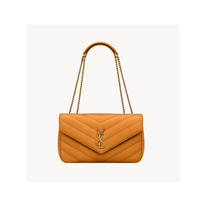 Saint Laurent Loulou Medium in matelasse lambskin-Sunflower
