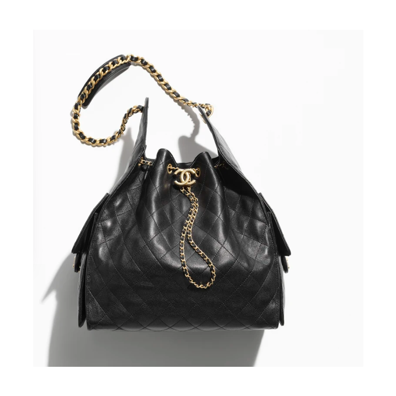 Chanel 25 Medium handbag -Black Grained Leather 