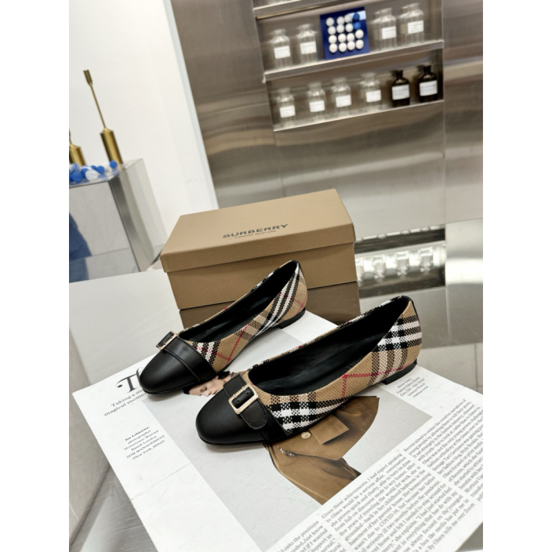 Burberry Check and leather Ballerinas  , Size 35-43