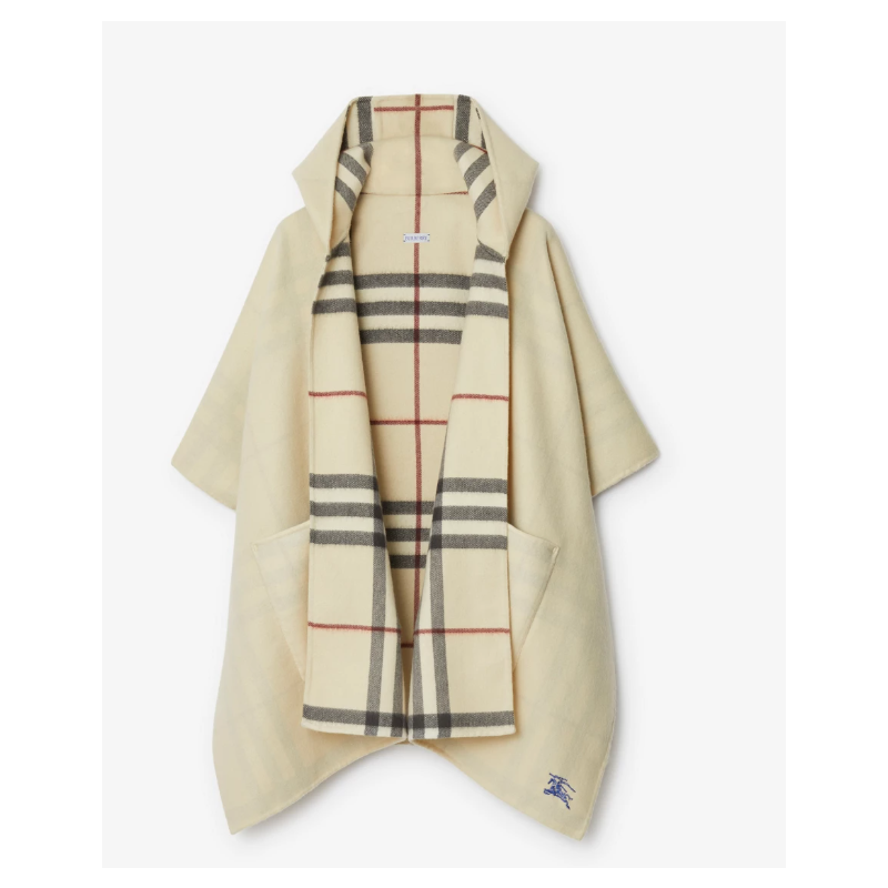 Burberry Reversible Check  Cashmere Hooded Cape 