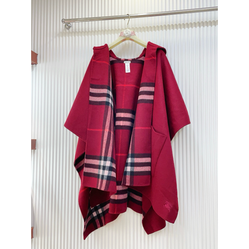 Burberry Reversible Check  Cashmere Hooded Cape 