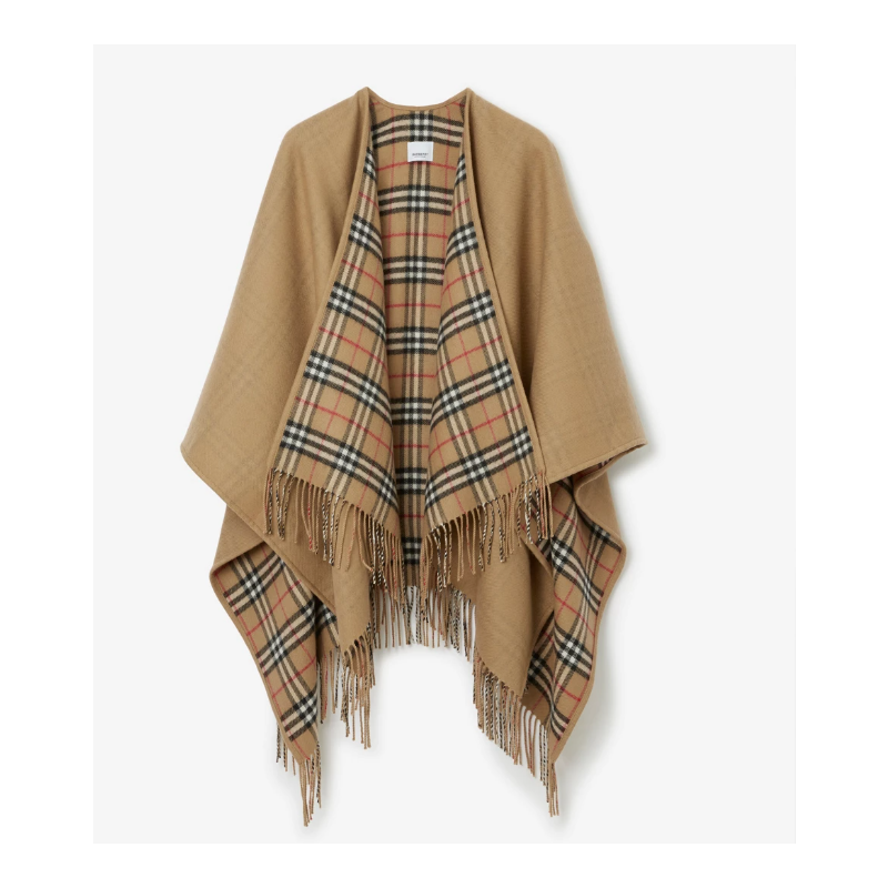 Burberry Reversible Check Wool Cape 