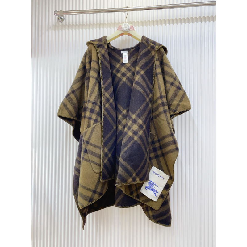 Burberry Reversible Check  Wool Hooded Cape 