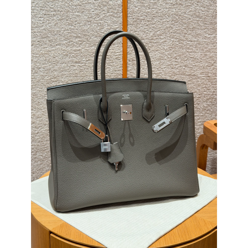 Hermes Birkin 35 Borsa in pelle togo-Etain