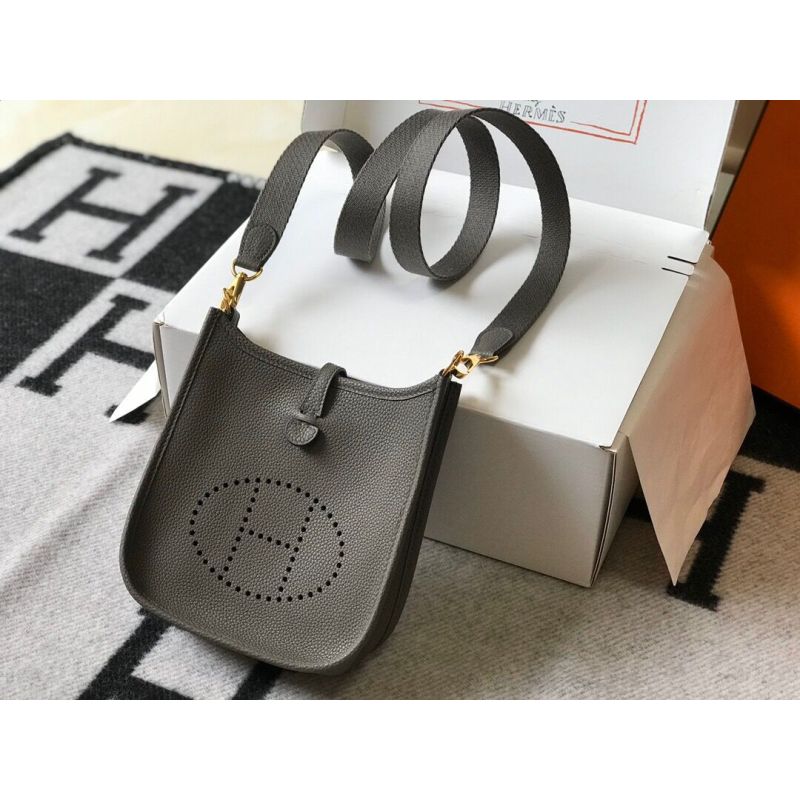 Hermes Mini Evelyne Bag-Dark grey