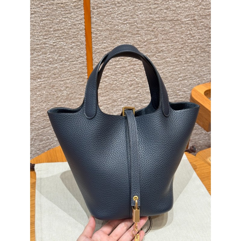 Borsa Hermes Picotin Lock 18/22-Blue Niut